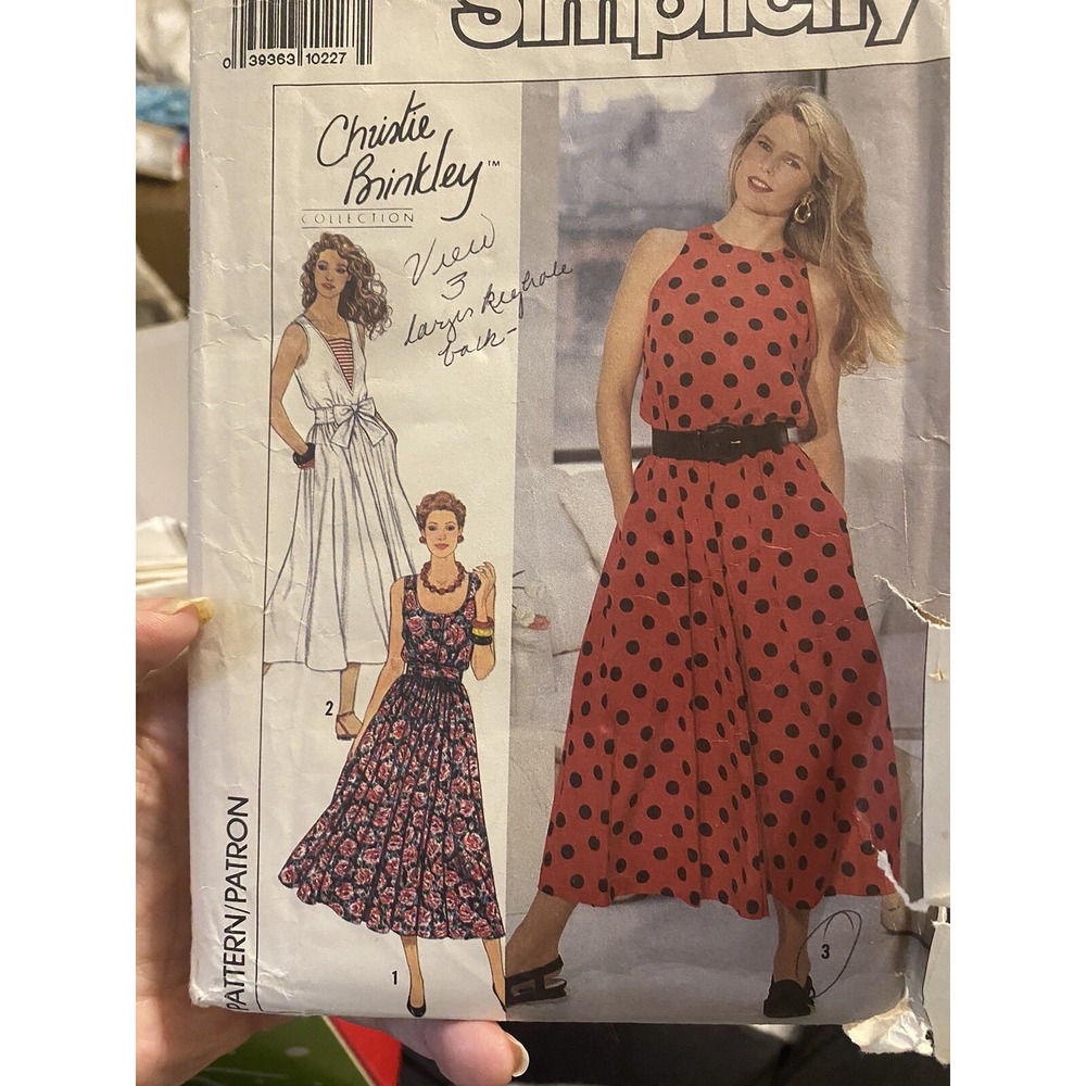 Christie Brinkley Simplicity Sewing Pattern 8055 Misses Dresses Size 4-12 Cut